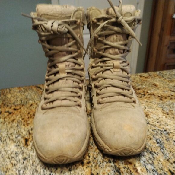 Reebok Rapid Response Tactical Boots Tan Beige 8" Leather Men’s 5M Women’s 7M 7 - Picture 2 of 12